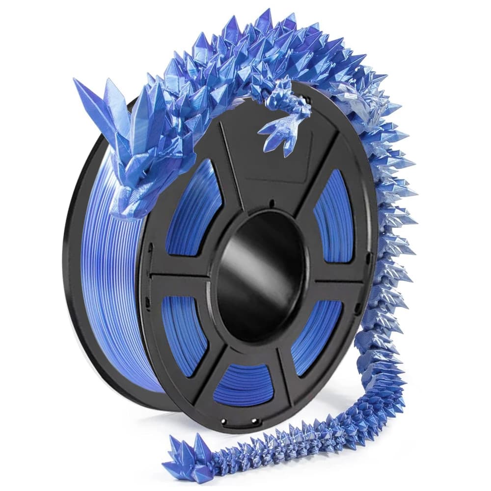 1Kg Double Color 3D Printing Silk Filament PLA Blue Silver 1,75MM Printing Material Silk PLA Silver Blue 2 Colors 200g