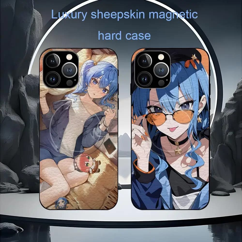 Hot Hoshimachi Suisei Singer Phone Case For iPhone 17 16 15 14 13 12 11 Plus Pro Max High-end Luxury Magsafe Sheepskin