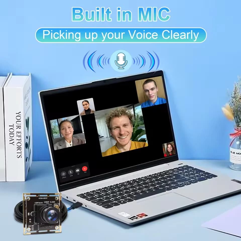 Modulo Telecamera USB ELP 2MP 1920x1080 Full HD Senza Driver H.264 30fps 1/3" CMOS AR0330 con Microfono per Videoconferenze