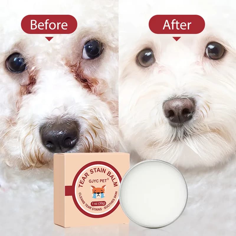 Balsamo per la rimozione delle macchie a strappo naturale per cani Gatti Cura delicata degli occhi Pelle lenitiva Crema per la pulizia delle ghiandole lacrimali degli animali domestici