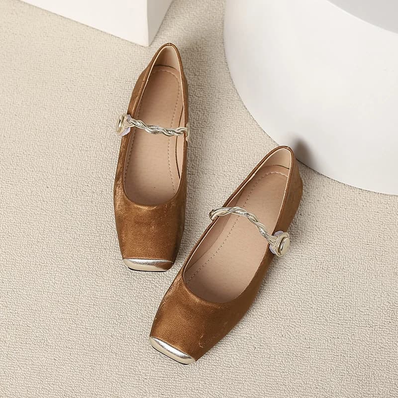 Scarpe Mary Jane piatte con punta quadrata da donna 2026 con cinturino in velcro, casual, versatili, comode, a punta bassa, taglie grandi