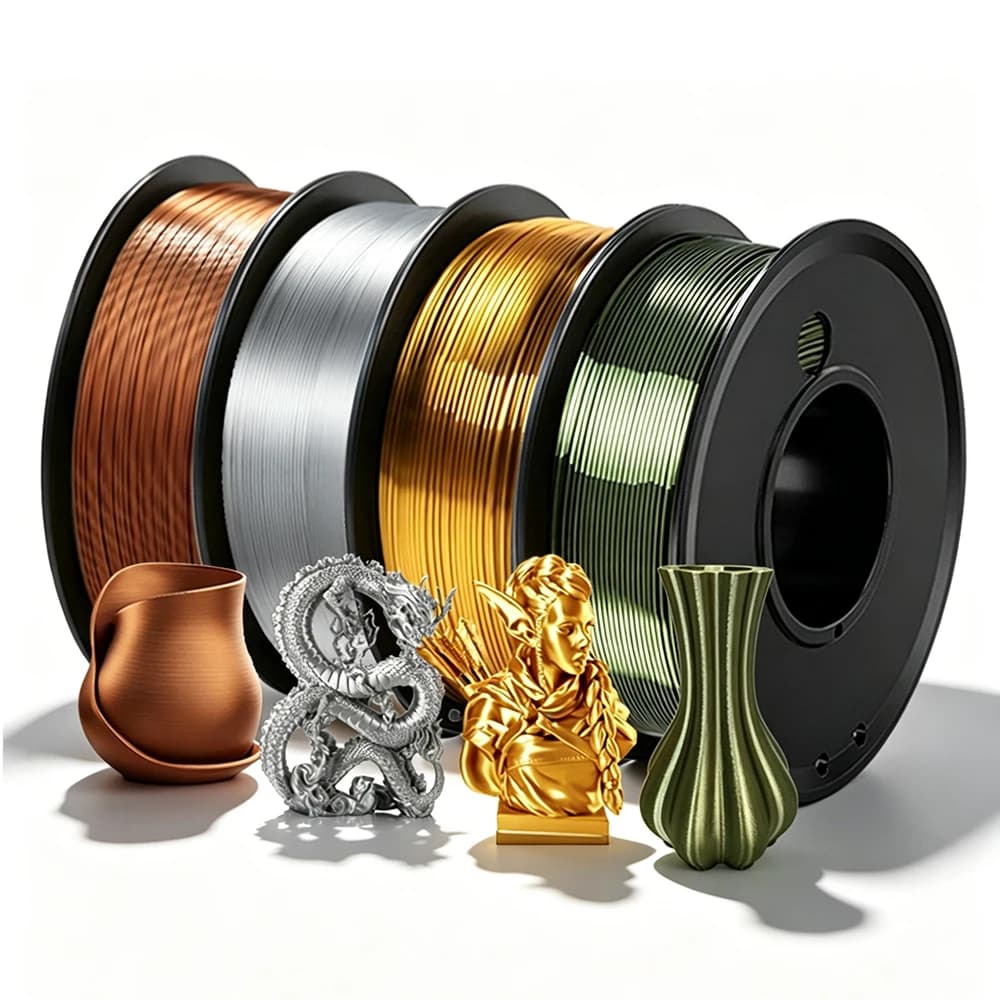 Filament for 3D printer from 1,75 mm PLA Silk Rose Gold 250 g, 500 g, 1 kg Polished metallic Sensation 3D printing material Sewing silk for Printe Fila