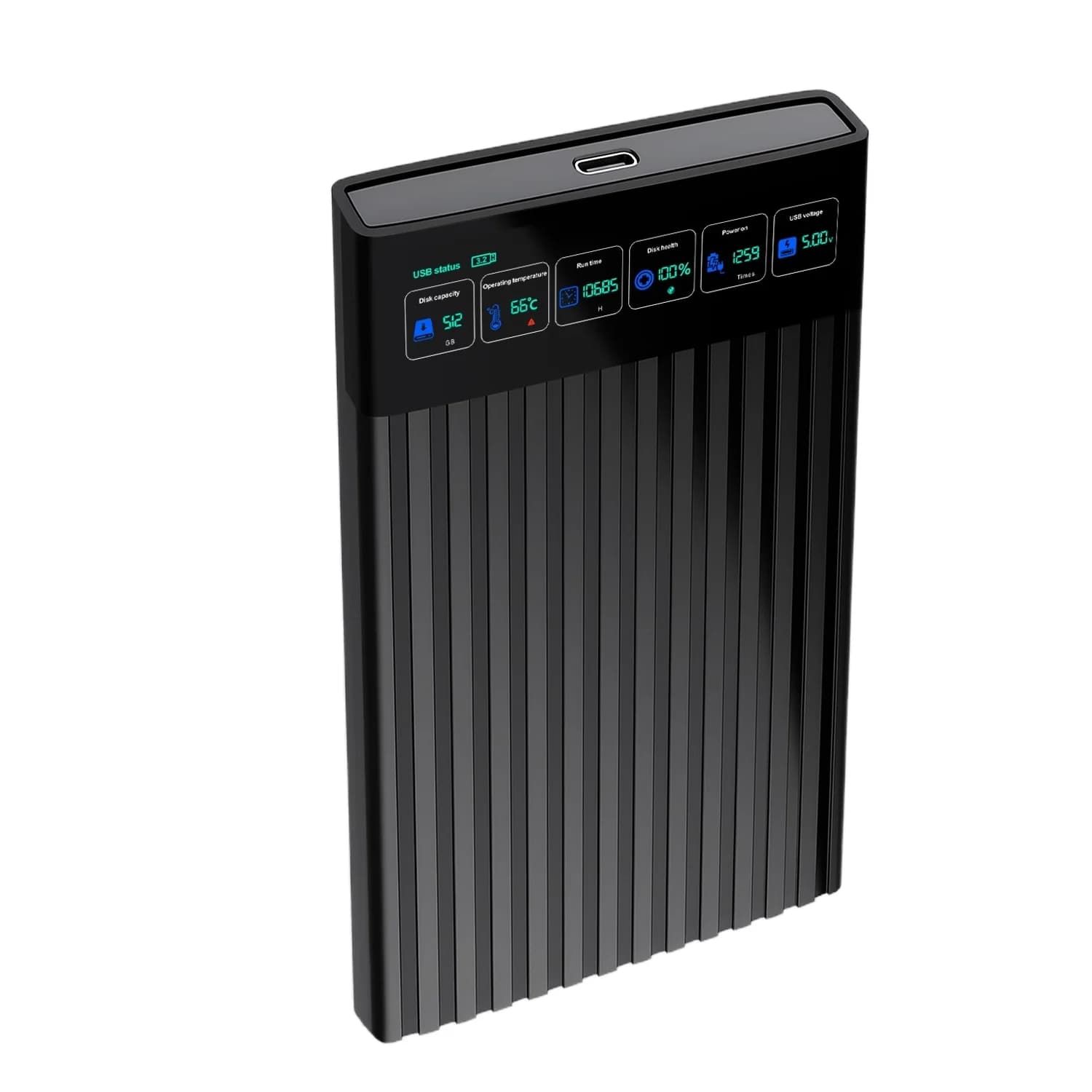 Custodia per HDD SATA USB 3.1 da 2,5 pollici ad alta velocità con display a LED Custodia per disco rigido esterno da 6 Gbps per archiviazione su PC