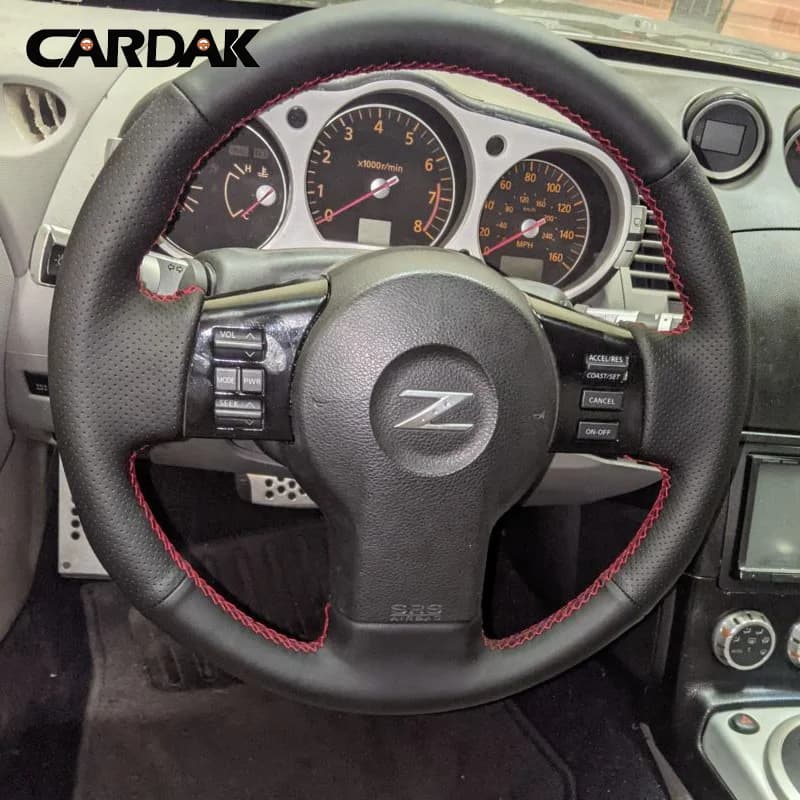 Completely black leather car cover for Nissan 350Z 2003-2009