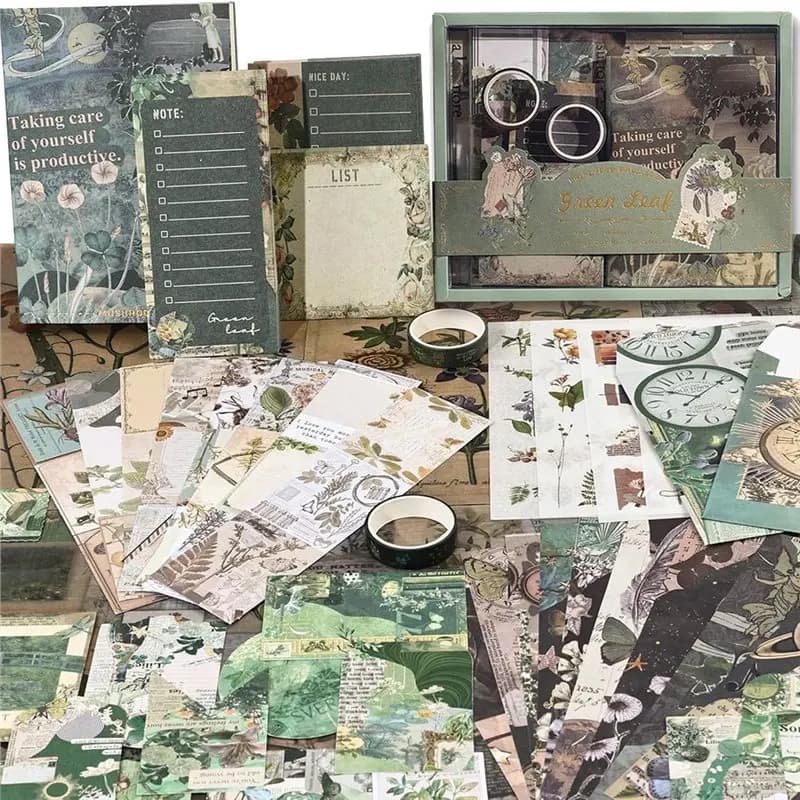 A96K-Scrapbooking For Card Making, Flower Butterfly DIY Journaling Supplies Kit,Vintage Aesthetic Scrapbook Kit
