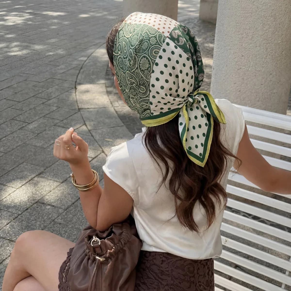 Printed Square Scarf For Women Retro Imitation 70cm Silk Scarves Bandanas Luxury Hijab Neckerchief Elegant Beach Shawl Wraps