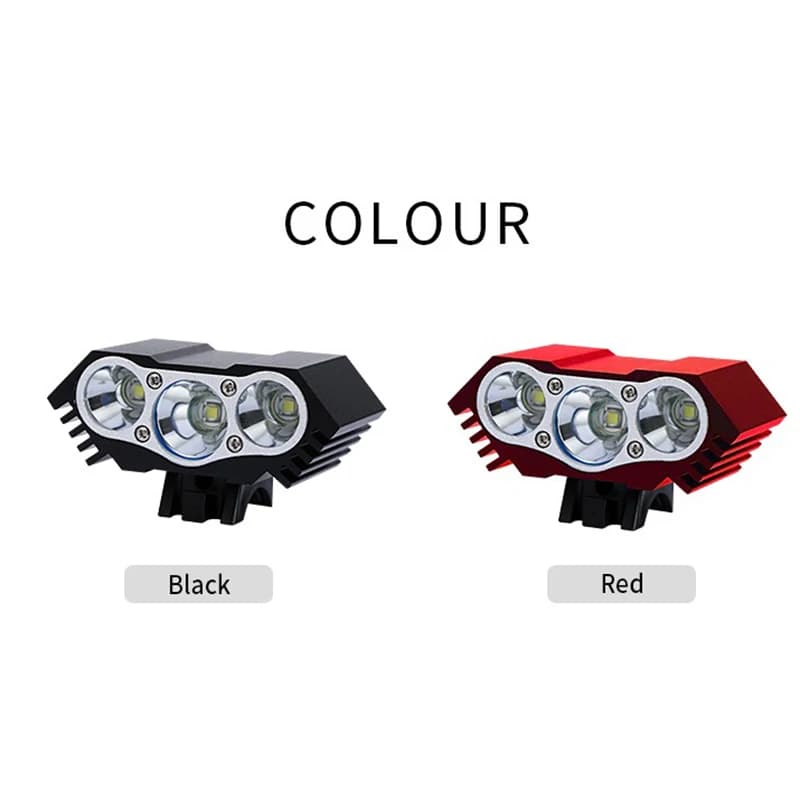 Luce Anteriore per Bicicletta 3000 Lumen 3T6 LED con Porta USB, Faro MTB Impermeabile, Lampada per Ciclismo