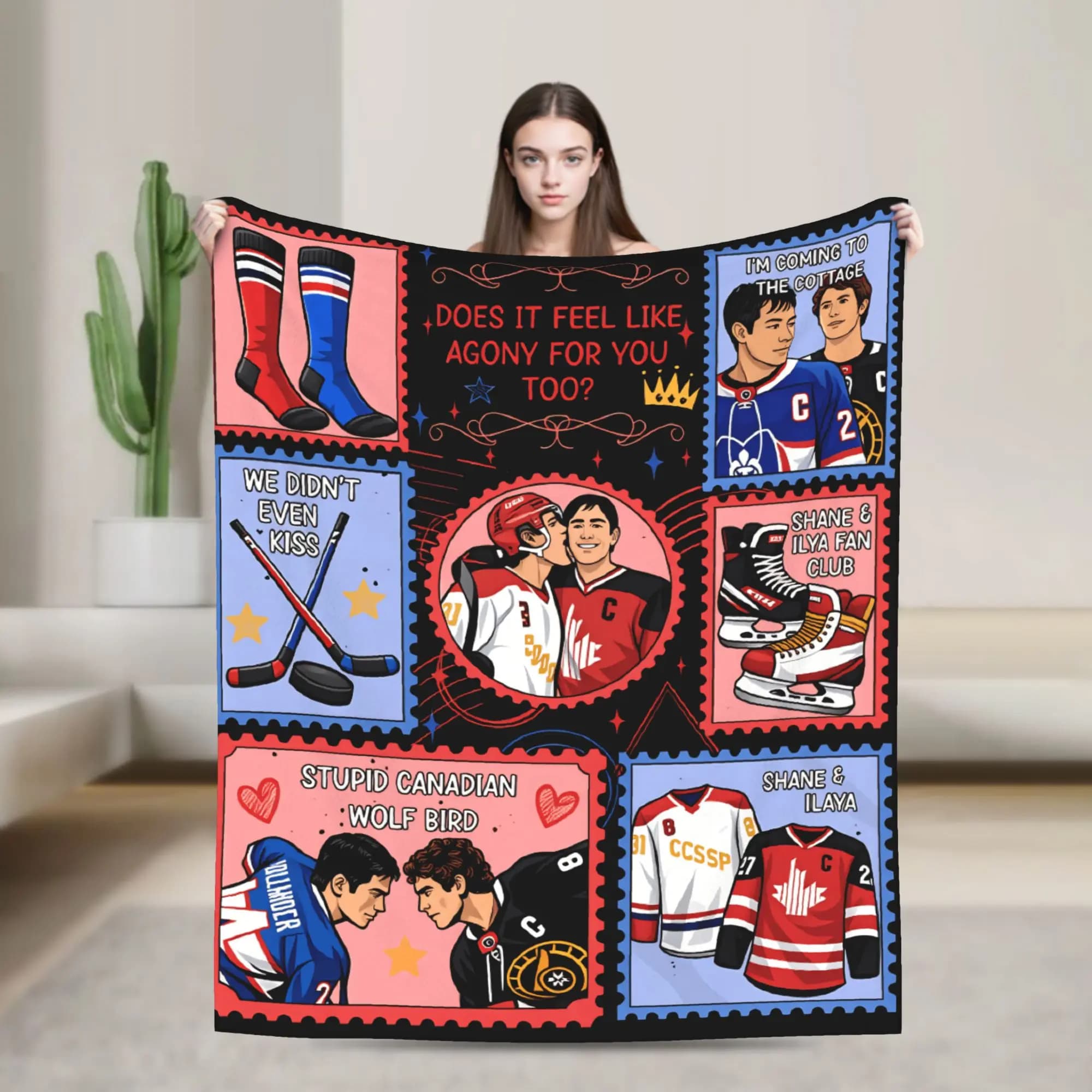 Coperte Romantiche a Tema Hockey, Morbide Coperte Autunnali per Ragazze, per Sedia, Divano, Letto, Copriletto in Flanella
