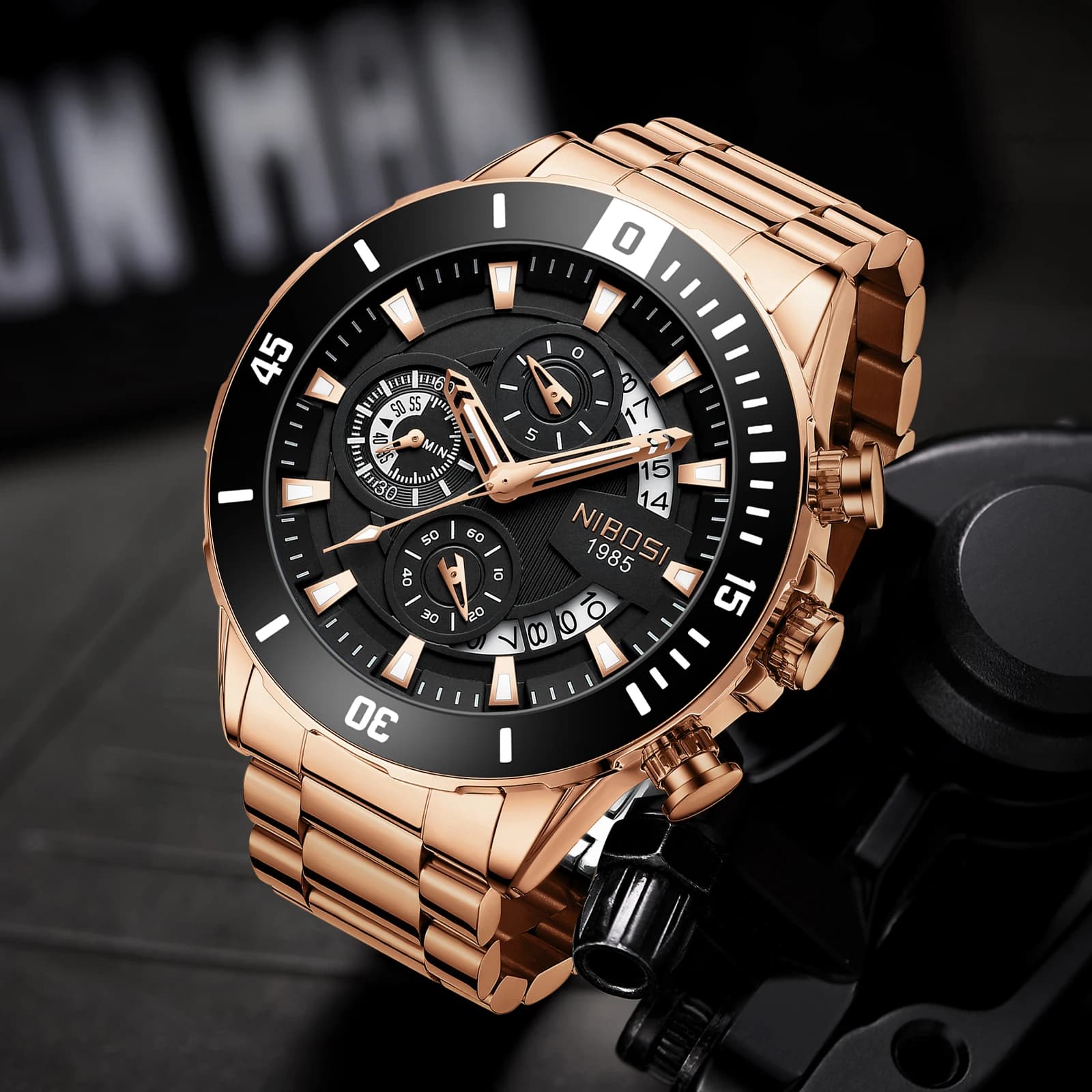 New Luxury Men's Watches, Brand Top, Waterproof, Stainless Steel, Luminous Chronograph With Automatic Date, Reloj Hombre