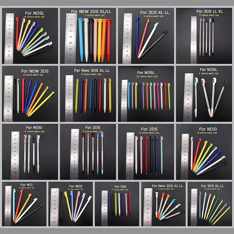 1Set Penna Stilo per NDSL NDSi NDS Wii U 2DS 3DS XL LL Nuovo 3DS XL LL Nuovo 2DS XL LL Console di Gioco Touch Screen Penna di Plastica/Metallo