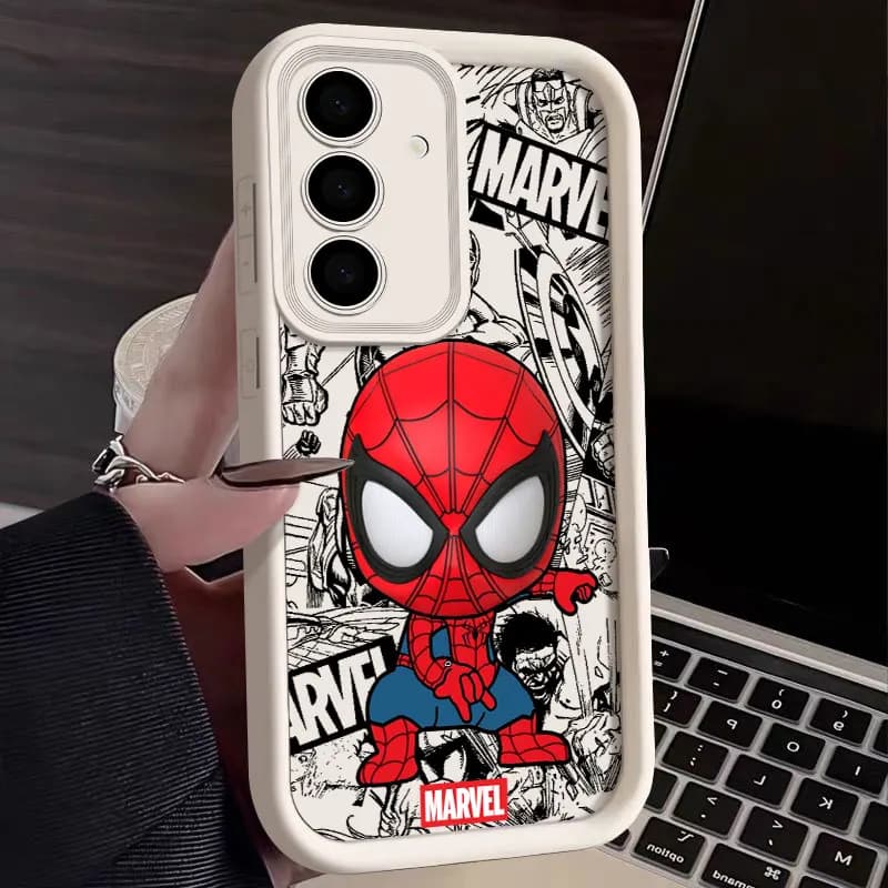 Marvel Spiderman Cute Fundas per Samsung Galaxy S26 S25 S24 S23 S22 Plus S21 Ultra S20 FE Case S26Ultra Cover posteriore in silicone per telefono