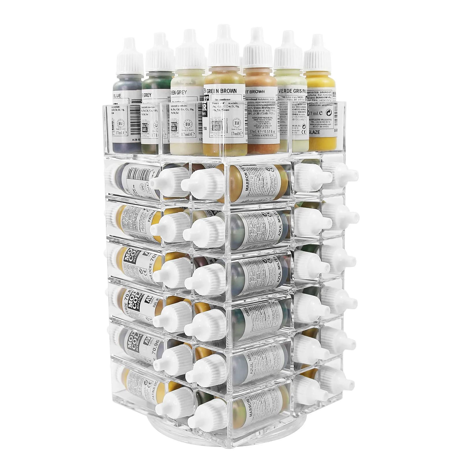 Evemodel 1pc Modello Acrilico Vernice Organizzatore Bottiglia di Pigmento Spinning Rack Stand Girevole Supporto Pigmenti Scaffale SN02