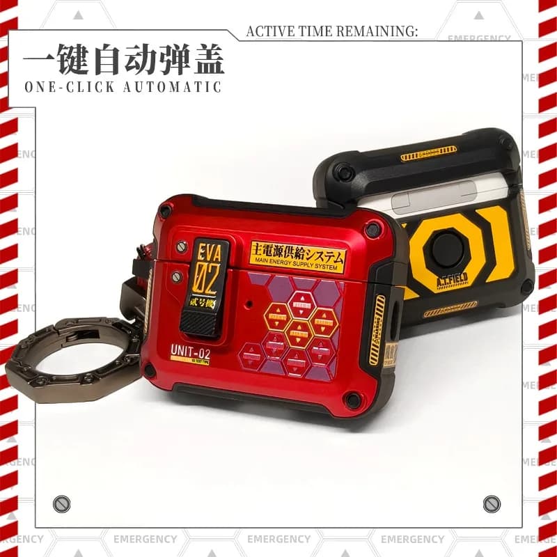 Neon Genesis Evangelion AirPodsPro2 Custodia per cuffie Custodia protettiva per auricolari Apple Custodia con chiusura Asuka Mecha Wind Custodia per auricolari