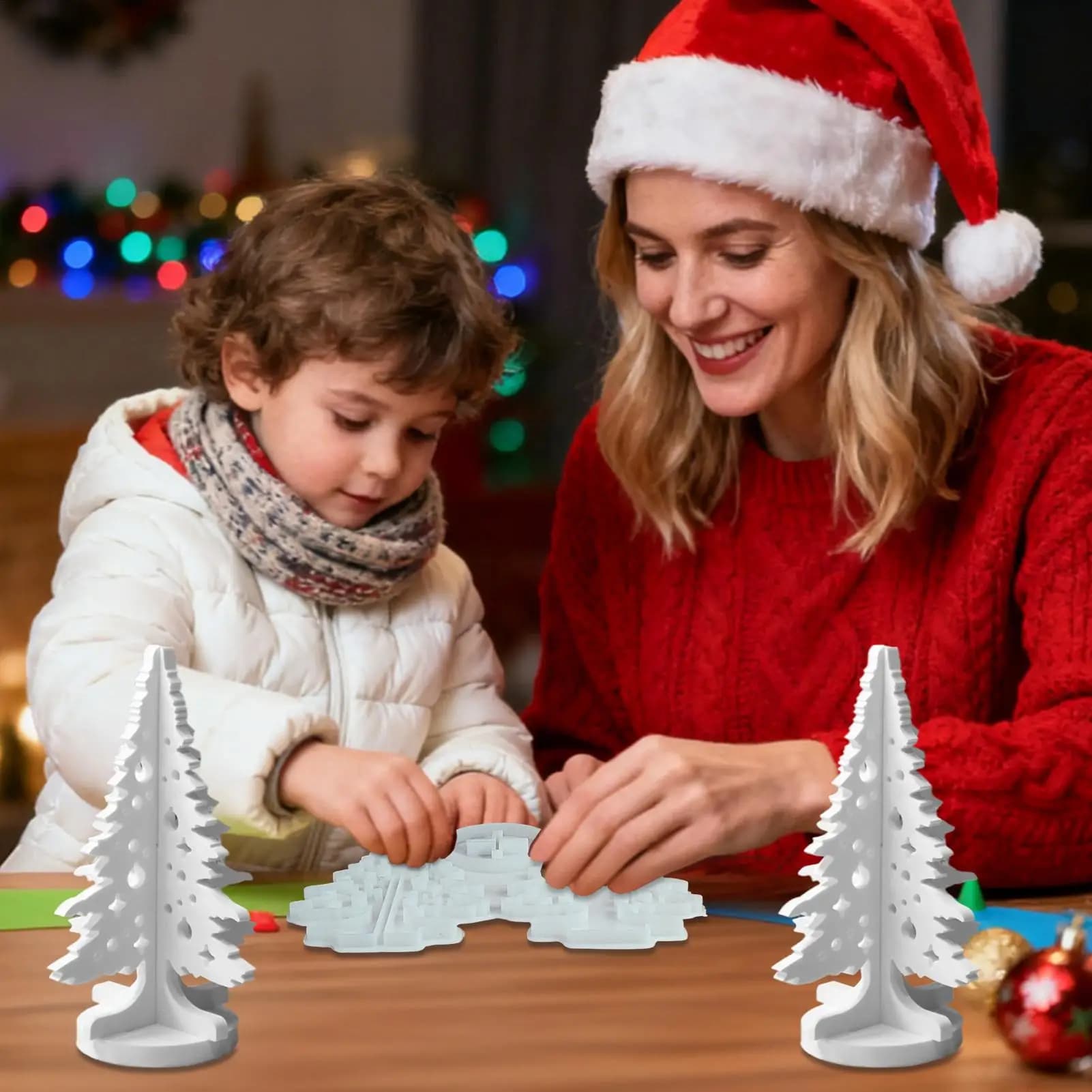 Stampi per alberi di Natale Decorazione fatta a mano in silicone Colata in resina Stampo per alberi di Natale Decorazioni natalizie Forniture artigianali Creatore