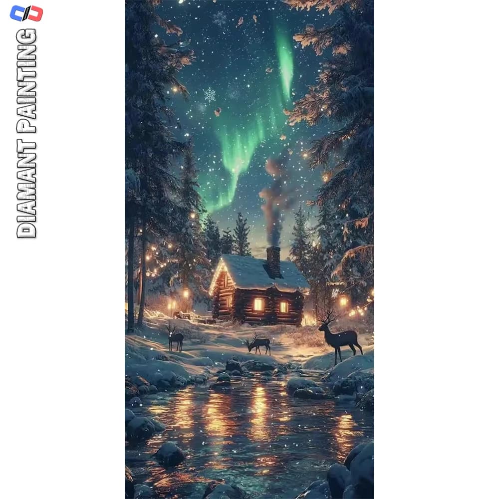 Winter Landscape Diamond Painting Full Square / Round Drill DIY Acrylic Embroidery Set Aurora Scenery Mosaic Art Handmade Gift