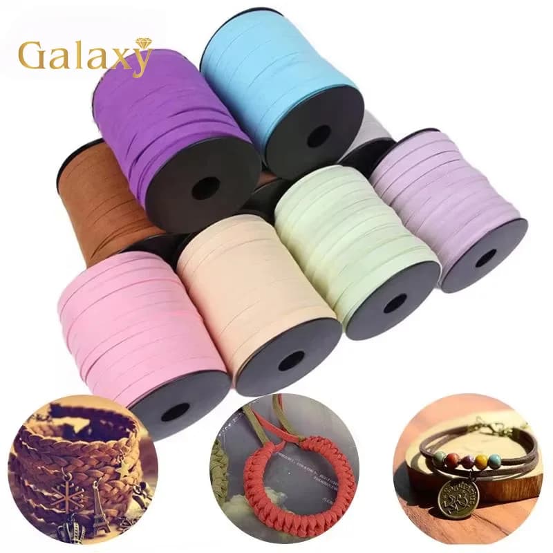 10mm 45 m/korean flat fake suede braided cord leather double face velvet rope belt for jewelry creation handmade diy bracelet
