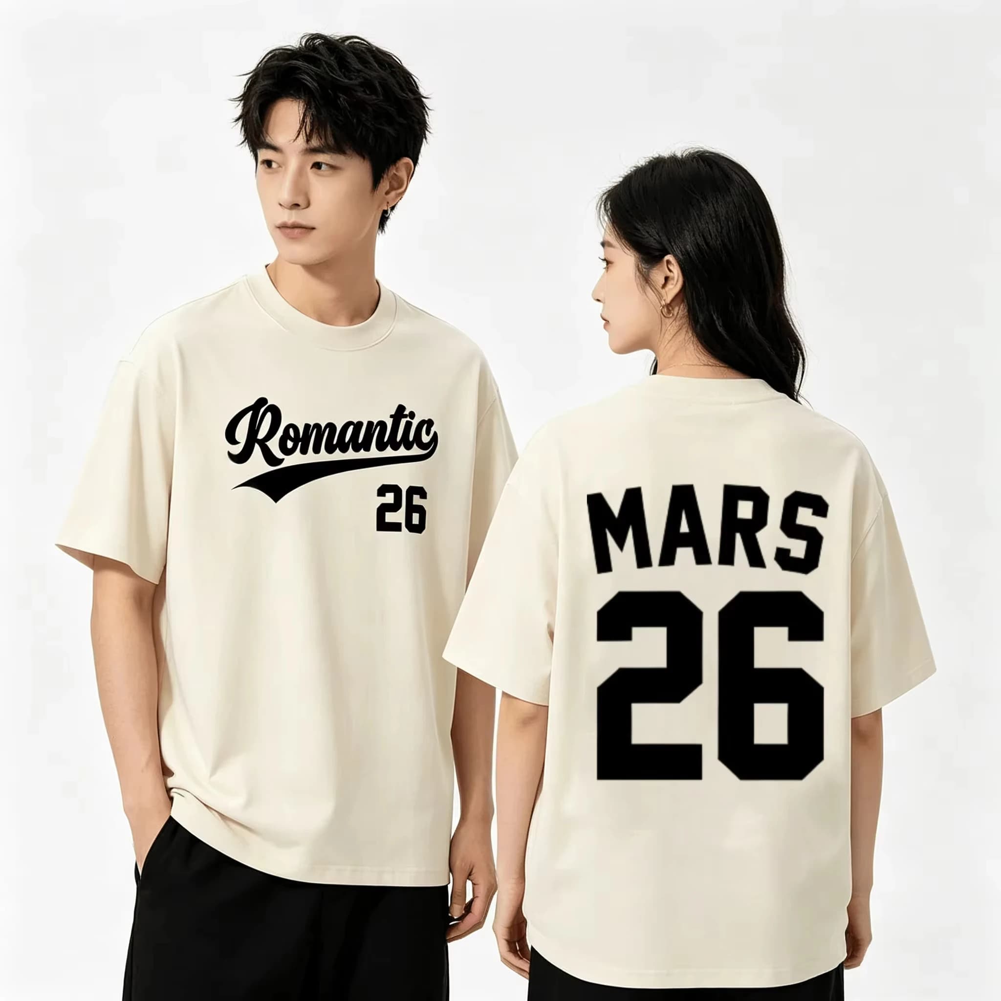 2026 Bruno Mars The Romantic Tour Print Merch T-shirt 100%Cotton Clothing Unisex Men‘s Women Hip-hop T-Shirts Y2k Casual Fan Tee