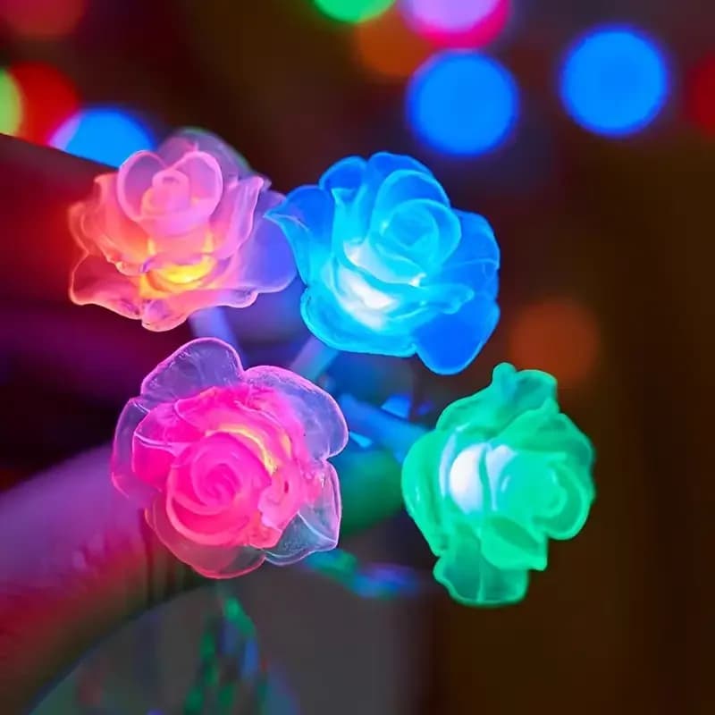 6M 40LEDS Rose String Lights Indoor Party Christmas Decoration Battery USB Powered Fairy Lights Curtains For Room Holiday Decor