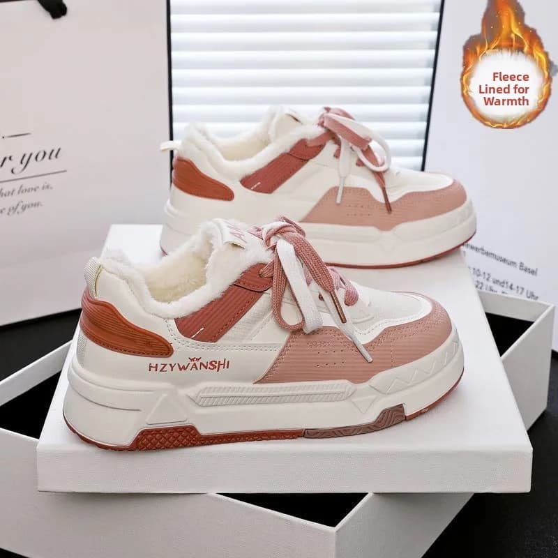 Scarpe Casual da Donna con Fodera in Pile, Calde e Comode, Nuova Collezione Autunno Inverno, Scarpe Basse in Cotone alla Moda
