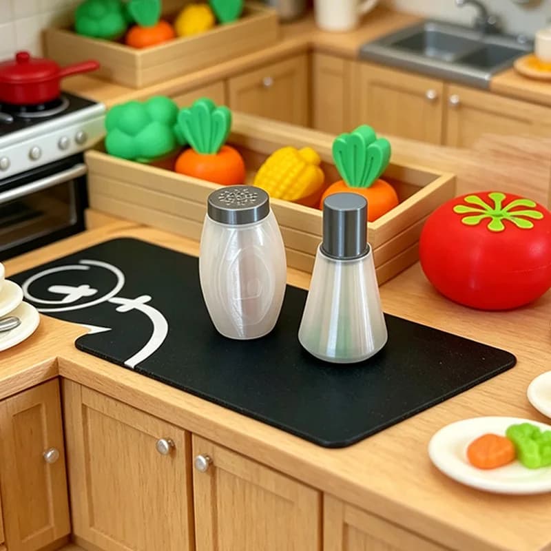Mini Spice Shaker Bottle Miniature, Dollhouse Kitchen Tableware Accessory,Simulated Seasoning Jar Prop for OB11 Diorama Layout