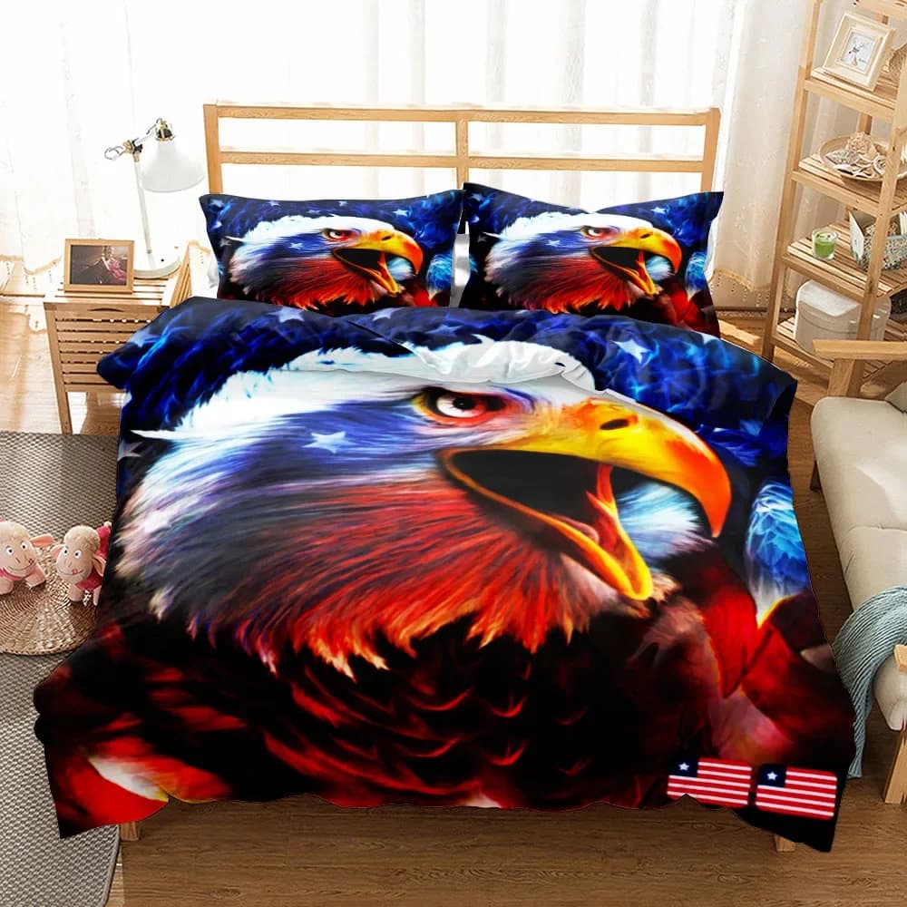 Set biancheria da letto antica 3D Eagle King Queen Twin Copripiumino singolo federe Set biancheria da letto
