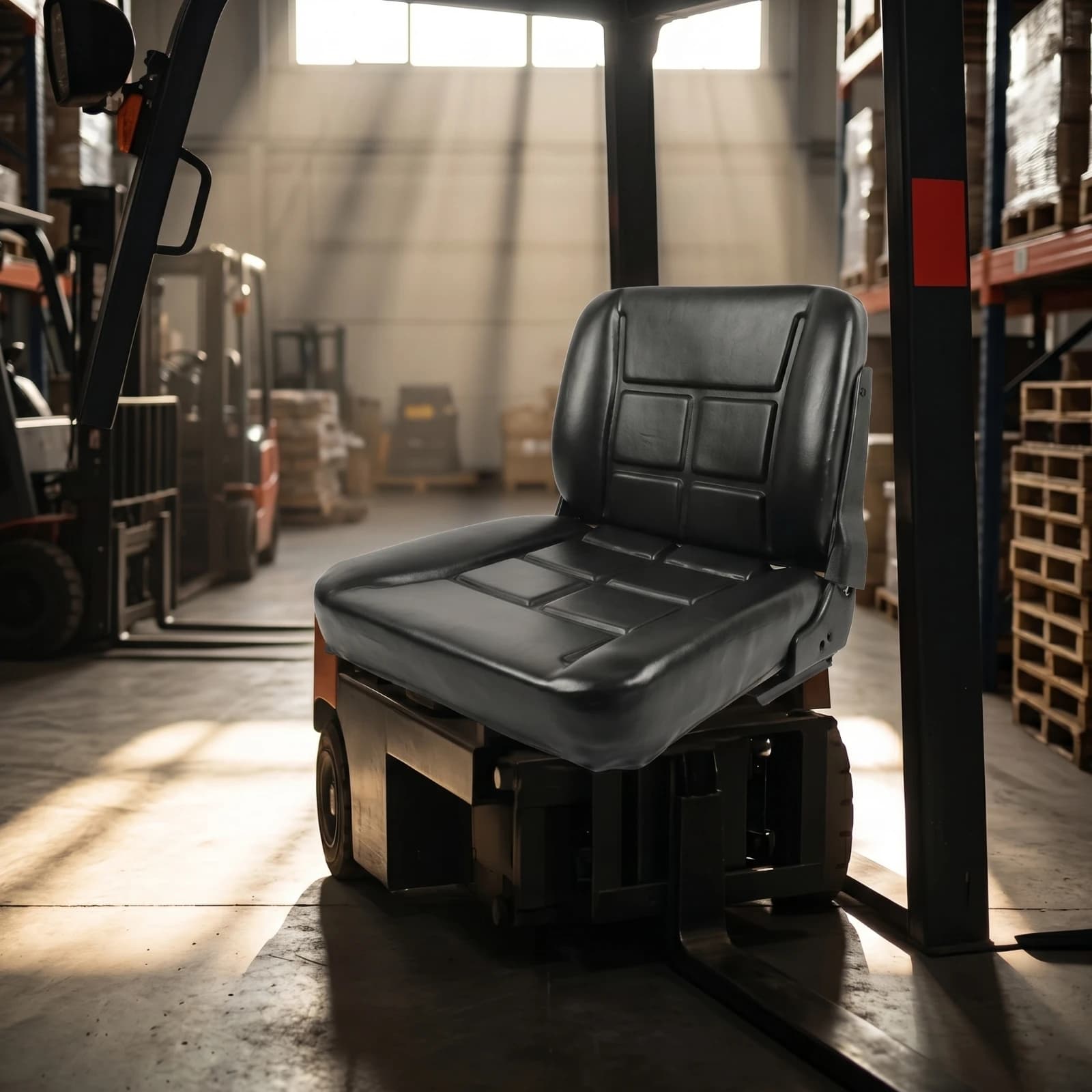 Forklift Seat Cushion Ergonomic Cushion with Leather Cover Long-Lasting Supportive for Equipment Repair Technicians, Forklifts