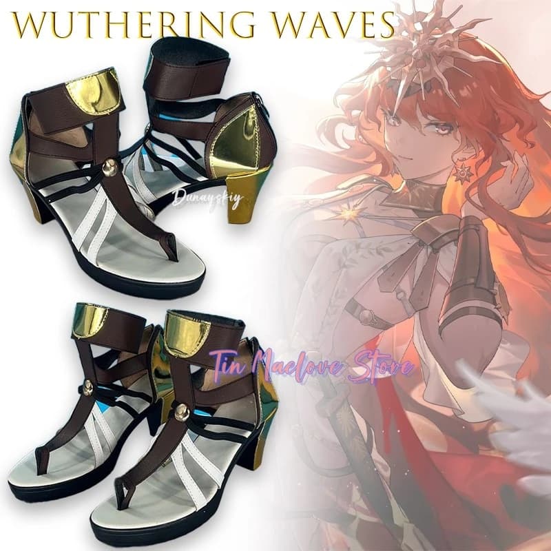 Anime Wuthering Waves Augusta Cosplay Lolita Convention Game Character Female Boots Shoes Party Halloween Accessory Christmas
