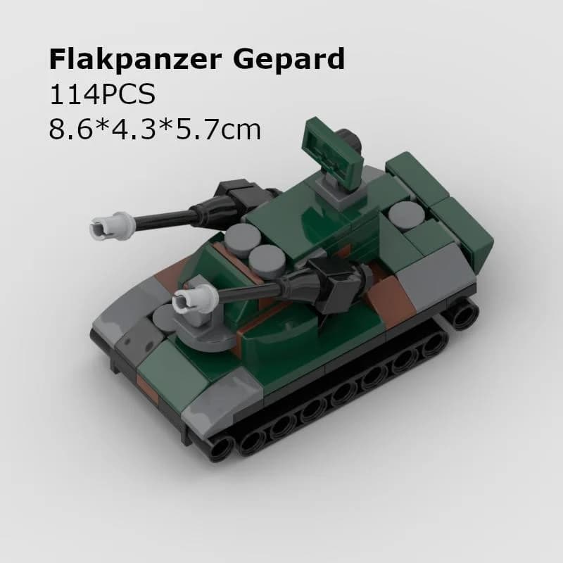 Modello di carro armato defesa aerea ghepardo serie militare MOC blocchi di costruzione giocattoli educativi assemblati per bambini ornamenti da tavolo