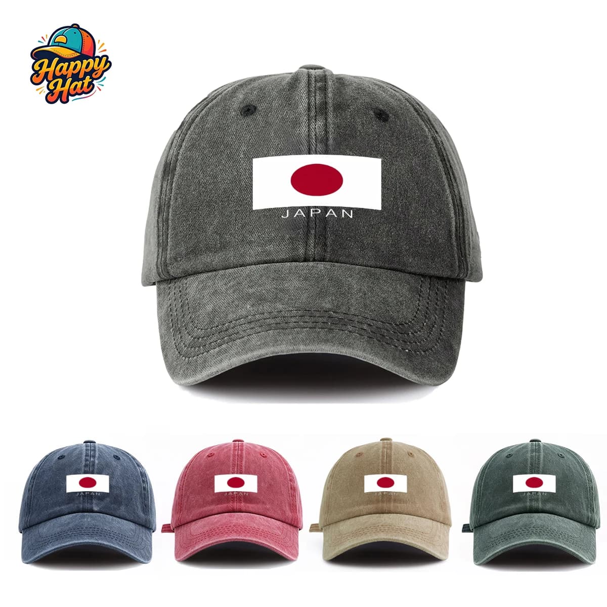 Vintage Japan Flag Print Casual Baseball Cap for Women, Sun Hat for Summer Beach Vacation Street Daily Wear