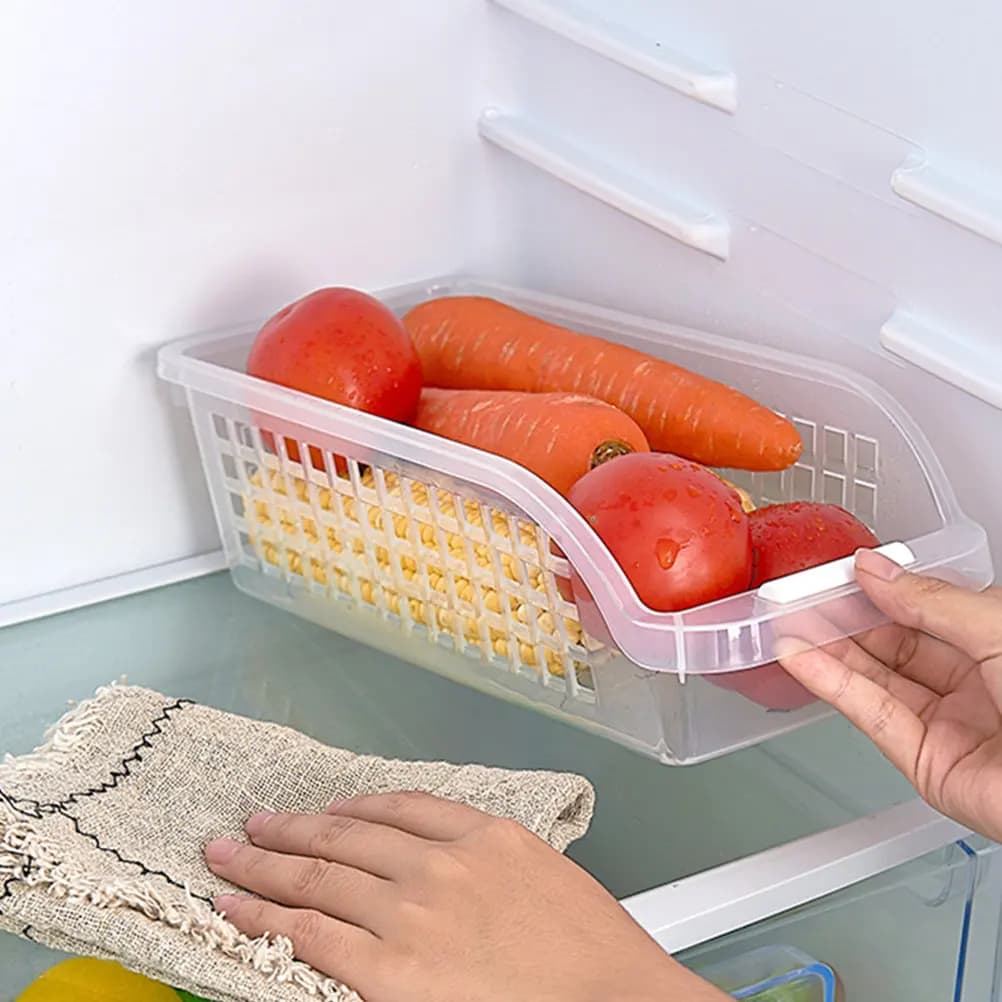 2Pcs Transparent Refrigerator Storage Boxes Premium Bpa-Free Food Containers for Fruits Vegetables Eggs Milk Organizing Fridge