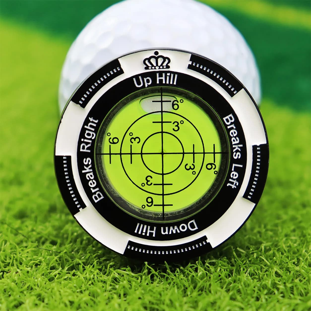 High Precision Golf Green Reader & Ball Marker W/ Horizontal Bubble Level, Slope & Putt Line Aid for Men Women