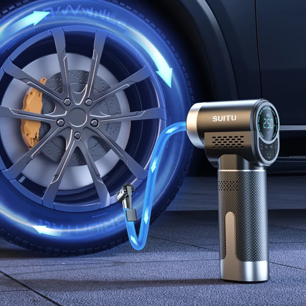 Pompa ad aria elettrica senza fili, mini gonfiatore per pneumatici auto, compressore d'aria portatile per auto, moto, biciclette e palloni