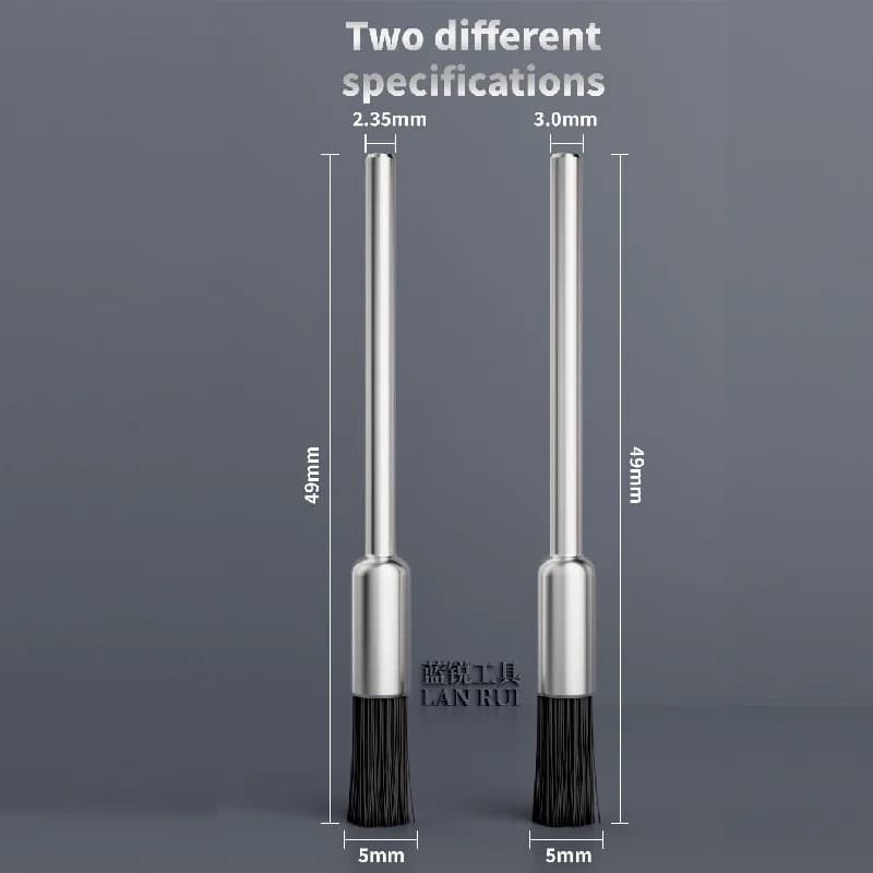 LANRUI QB95 Polish Cleaning Brush 2.35mm 3.0mm with Steel Handle and Horse Crine Setups, 10 Pieces for Fixing Sound Cards and Speakers