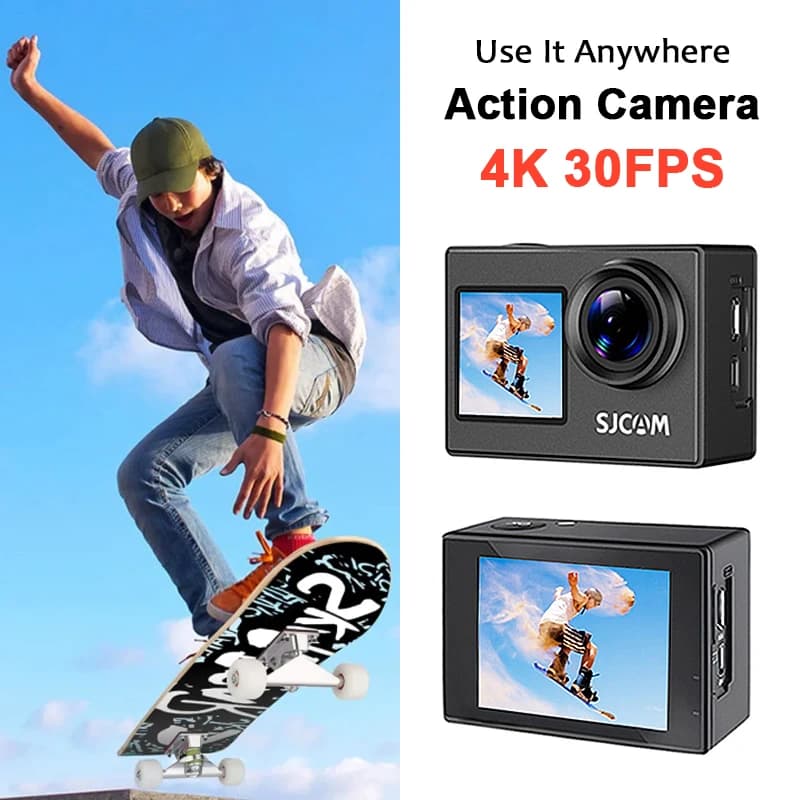 SJCAM SJ4000 Double Screen 4K Action Camera 30M Waterproof Anti-Shake HD Sport Video Action Rooms Bike helmet for motorcycle