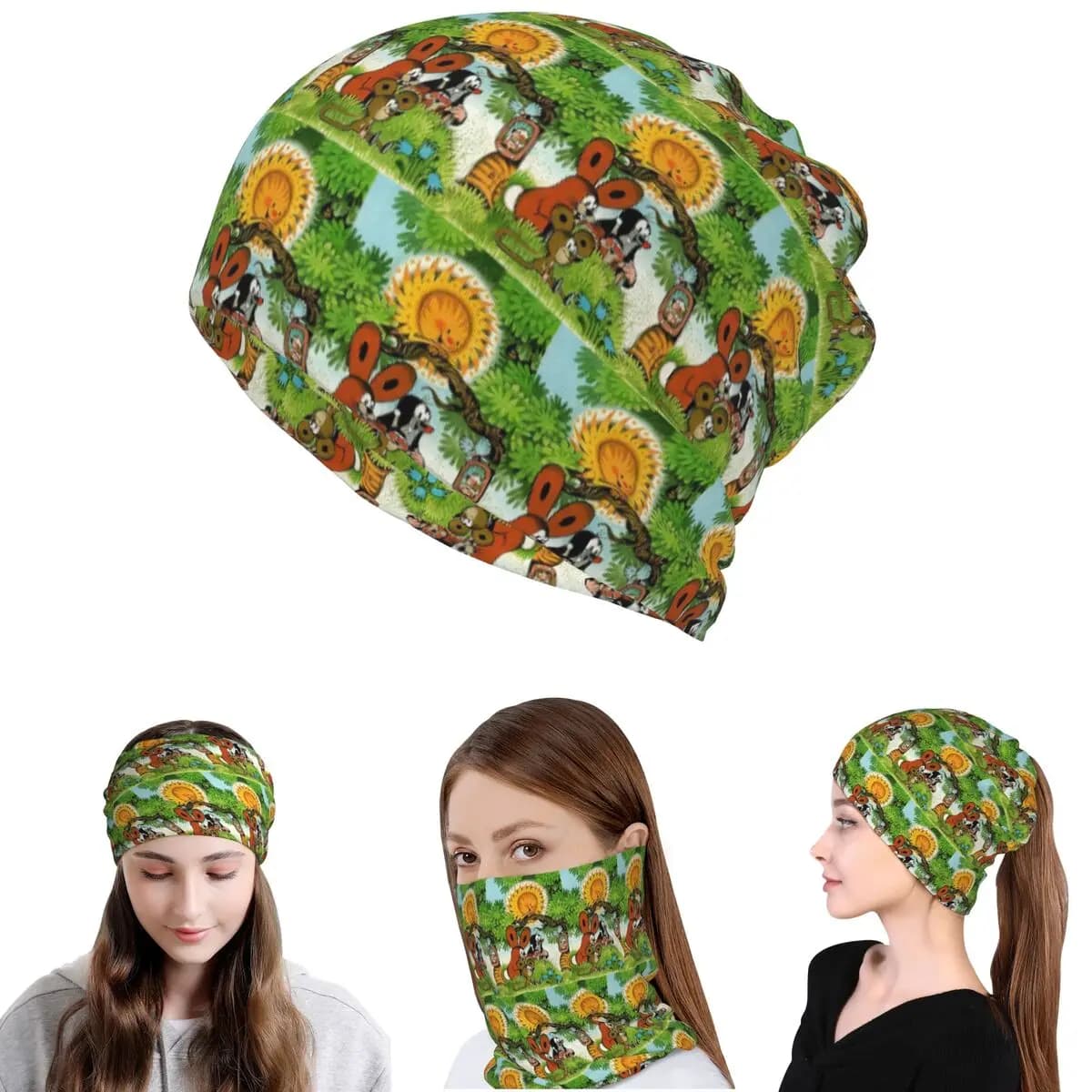 Mole Krtek Cute Little Maulwurf Bandana Neck Gaiter Mask Scarf Copricapo multiuso Cappello Beanie per uomo donna adulto lavabile