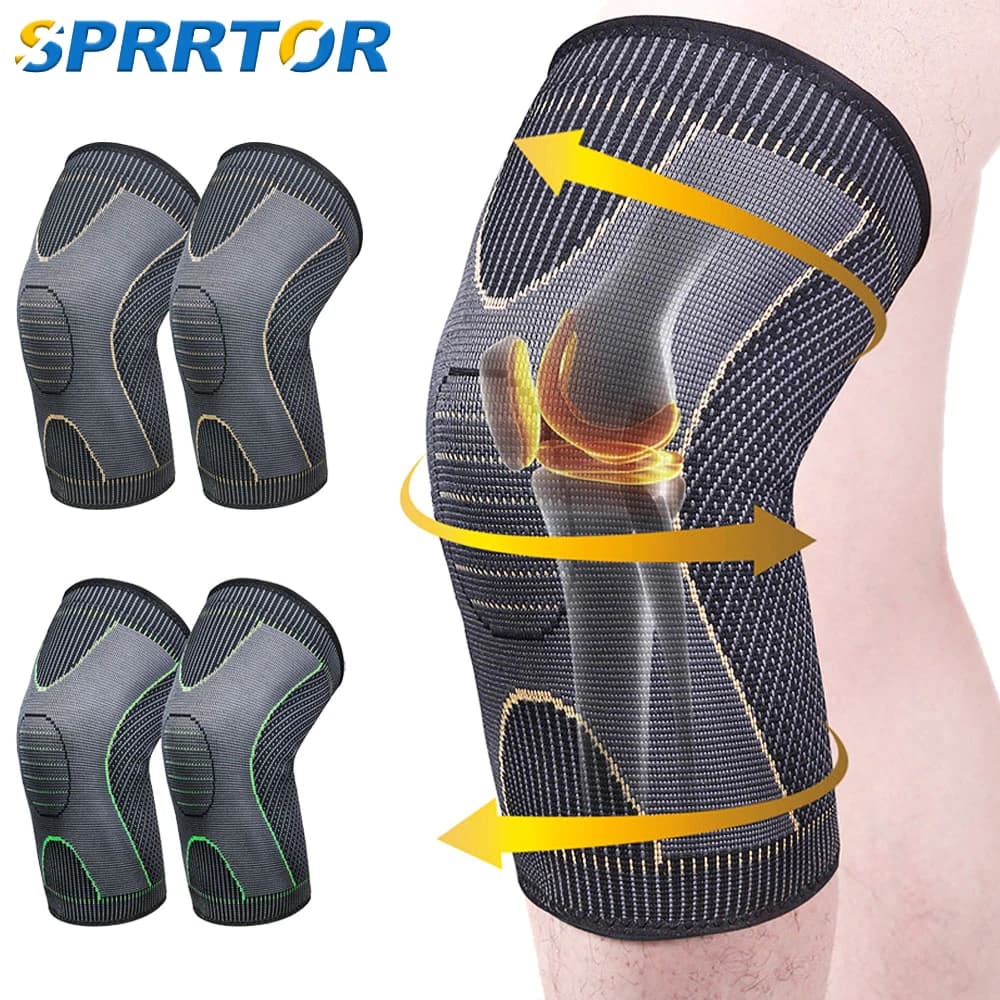 1 paio di ginocchiere per donne e uomini, sollievo dal dolore da artrite e supporto, compressione, ginocchiera per dolore al ginocchio, corsa, ciclismo