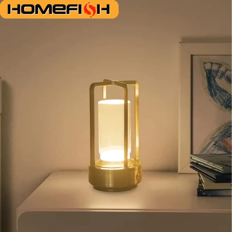 Lampada da tavolo HOMEFISH Night Light nera oro argento con ricarica USB touch, luce ambientale adatta per camere da letto e soggiorni