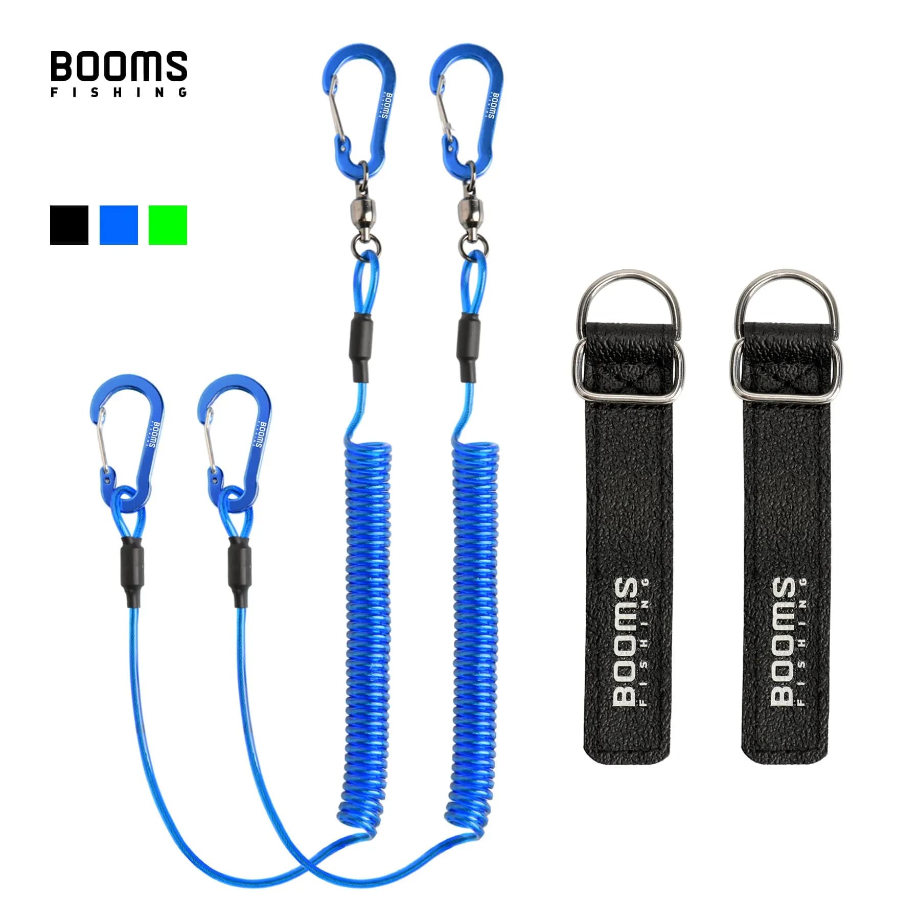 Booms Fishing T02RB1 Canna da pesca Tether Boat Kayak Paddle 2M Cordino elastico resistente per attrezzi da pesca Canne Strap 4 pezzi / set