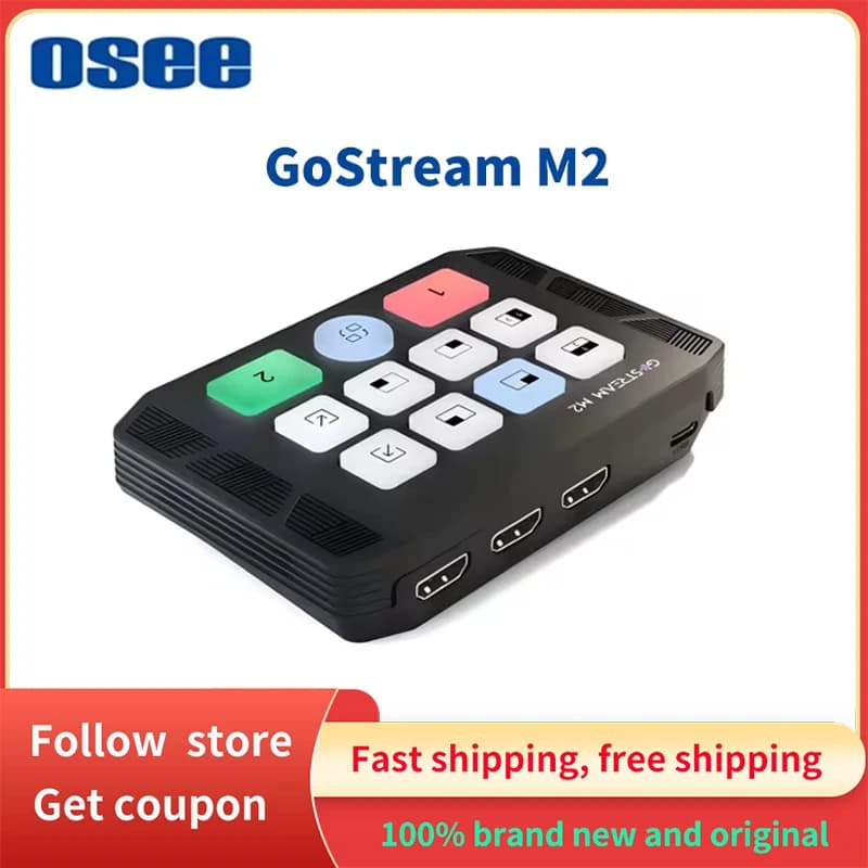 Switcher scheda di acquisizione USB 3.0 Osee Gostream M2 4K, 2 canali, doppio schermo 4K a doppio bit, ingresso audio da 3,5 mm