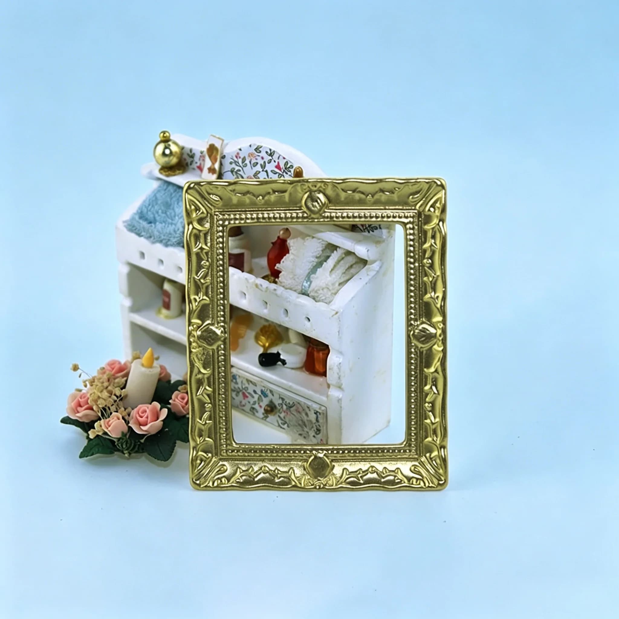 Cornice Fotografica in Resina in Miniatura 1/12 per Casa delle Bambole, Modello di Cornice per Decorazione Casa delle Bambole