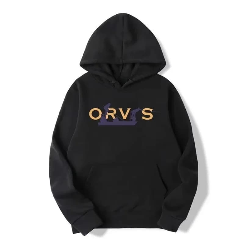 2026 Stay Orvis da uomo davanti e dietro Felpe stampate Felpe classiche divertenti per le donne Abbigliamento sportivo Top Pesca all'aperto Felpa con cappuccio