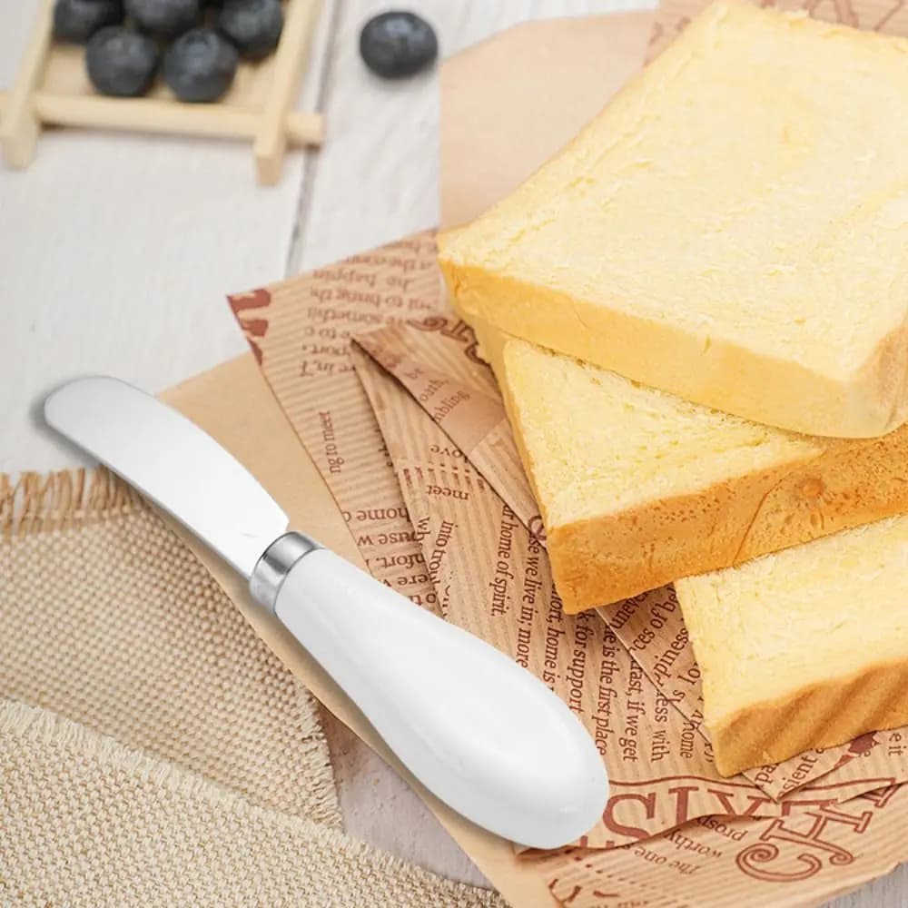 Stainless Steel Portable Cheese Knife Ceramic Handle Butterfly knife for bread jam Clean cream Kitchen utensils Feast