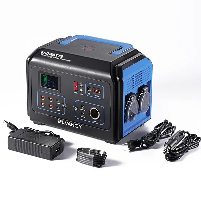 Centrale elettrica portatile da 650 W per esploratore esterno 110 V-240 V 50 Hz 60 Hz con pannelli solari Centrale elettrica per banche di alimentazione