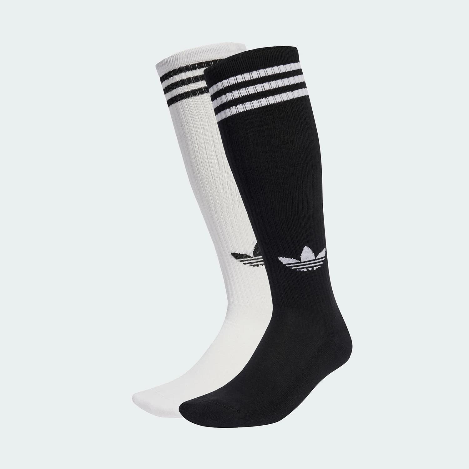 Adidas genuine Three Stripes Women's Knitted Football Long Socks (2 Pairs) JV7413