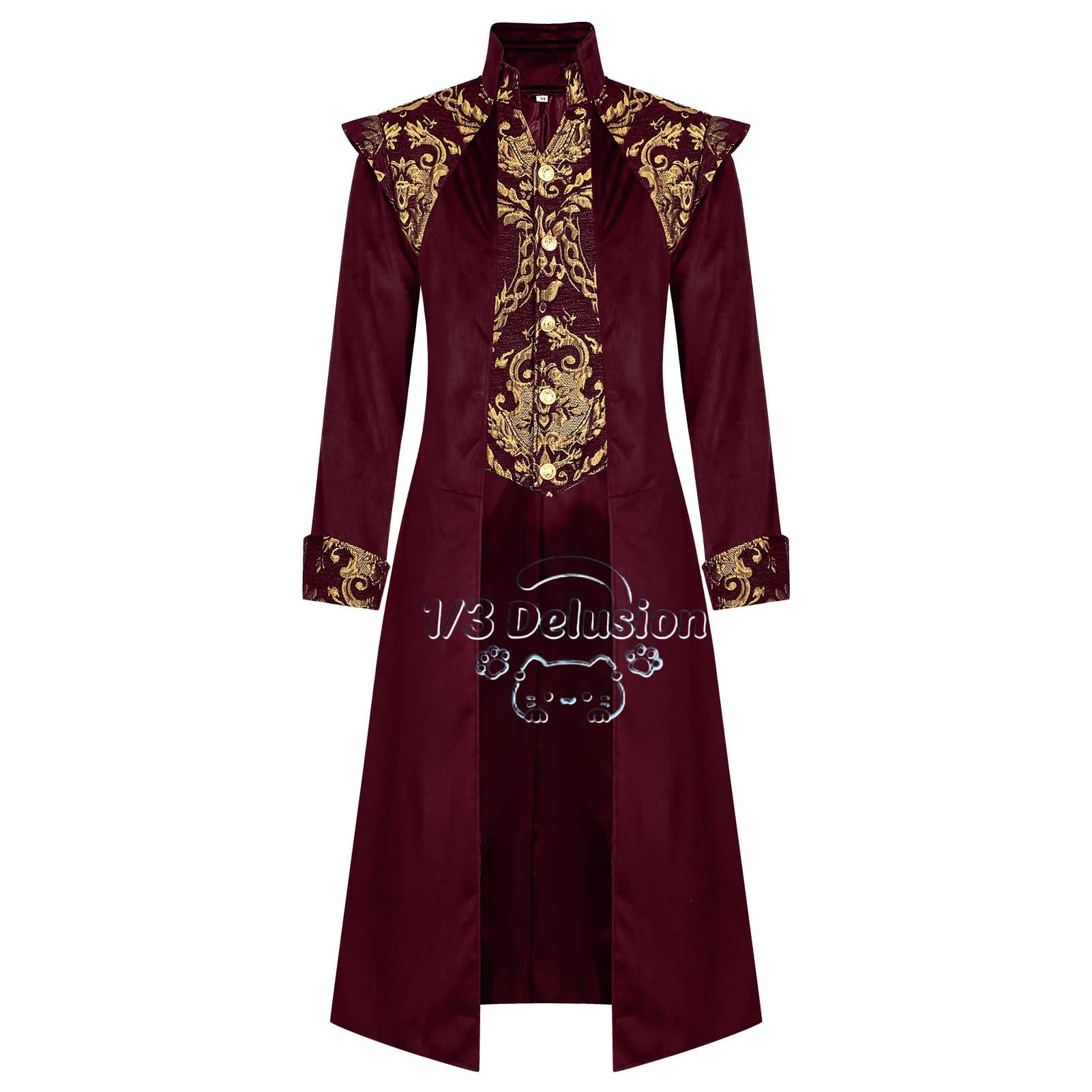 Men Steampunk Medieval Tailcoat Jacket Victorian Gothic Formal Dress Coat Vintage Palace Suit Cosplay Costume 1/3 Delusion