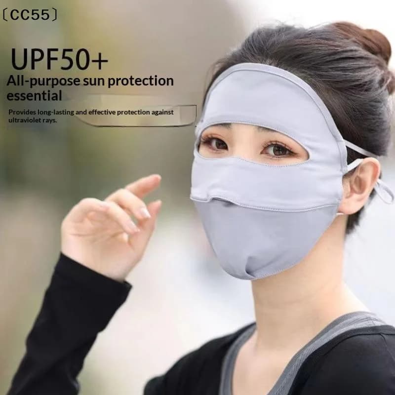 Maschera protettiva solare femminile con protezione UV per tutto il viso, maschera protettiva estiva ad alta efficienza per la protezione UV per tutto il viso〔CC55〕