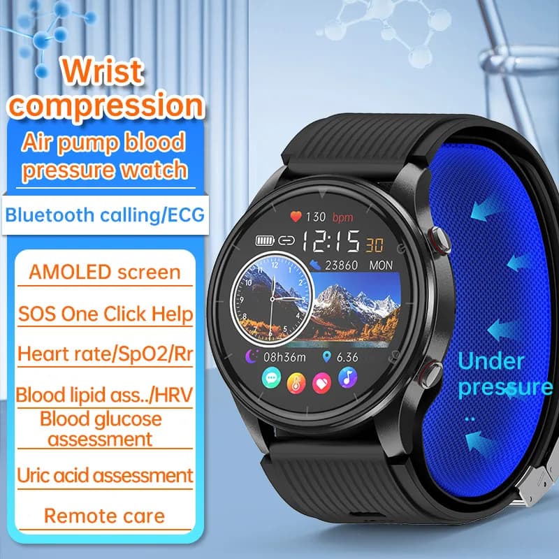Medical device P700 Air pump Accurate blood pressure monitor ECG Smart Watch Body temperature Health Smartwatch heart rate