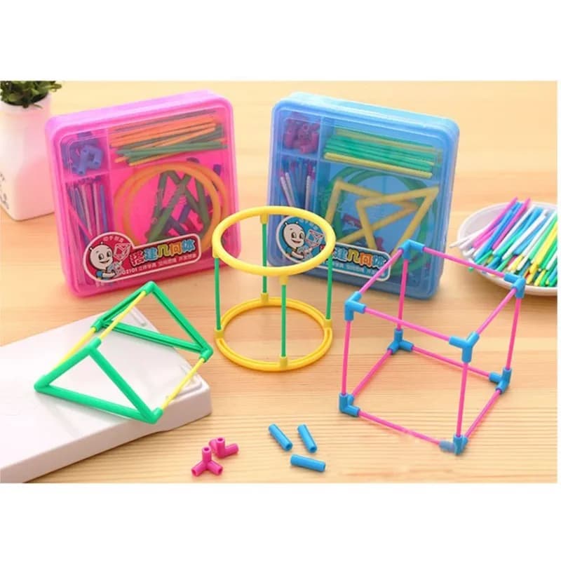 1 set Primary Mathematics Educational Tools DIY ABS Solid Geometry Model