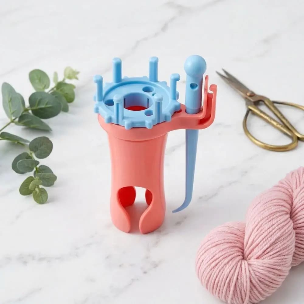 Plastic Spool Knitter Round Shape Manual Weaving Lacing Machine DIY Craft Changeable Heads Knit Spool Loom Bracelet Making