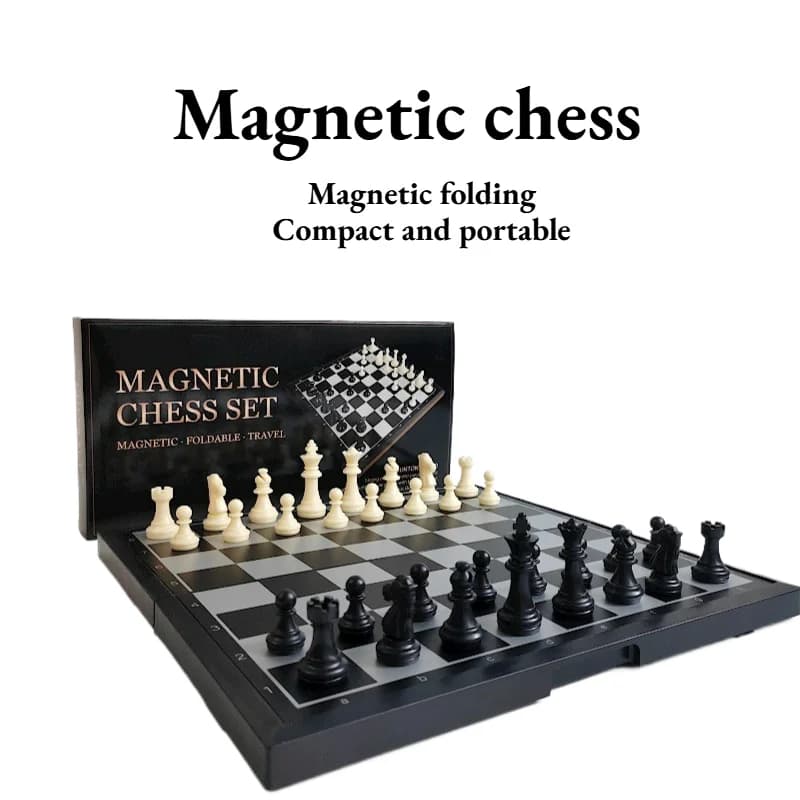 Magnetic Chess Set Foldable Compact and Easy to Store with Magnetic Board